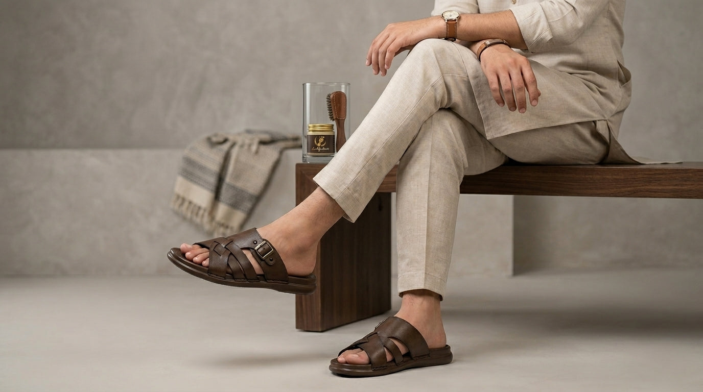 Cross-Strap Men’s Slide – Vintage