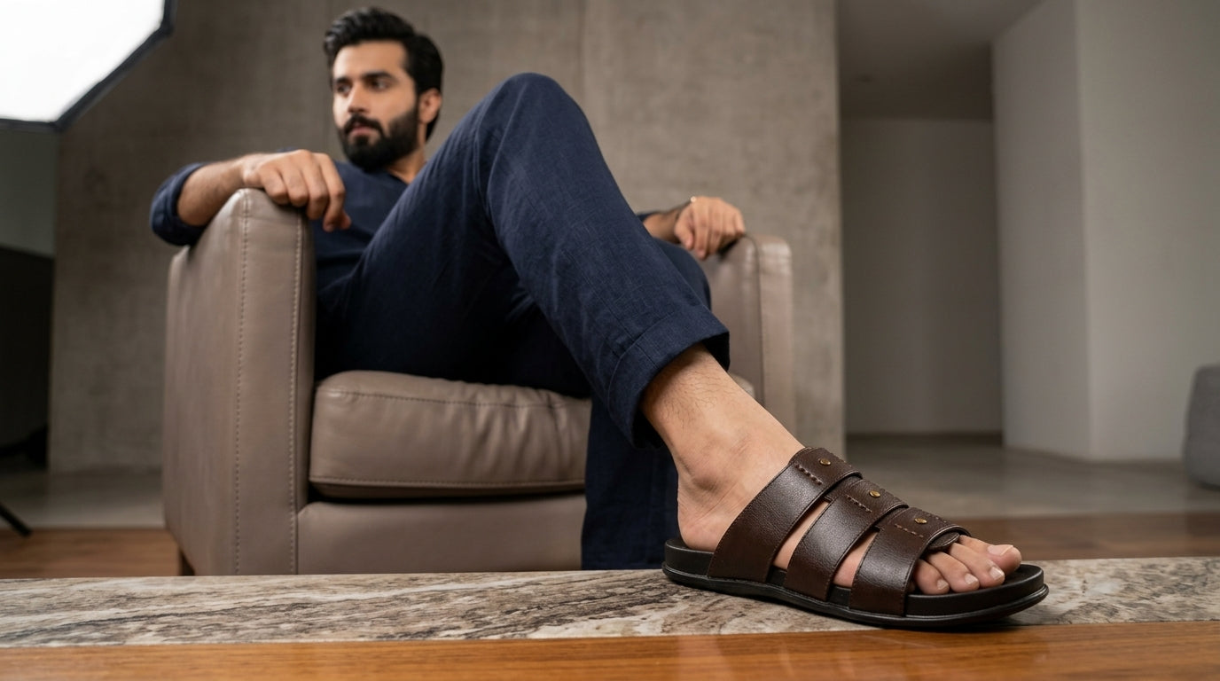 Signature Monarch Leather Slide