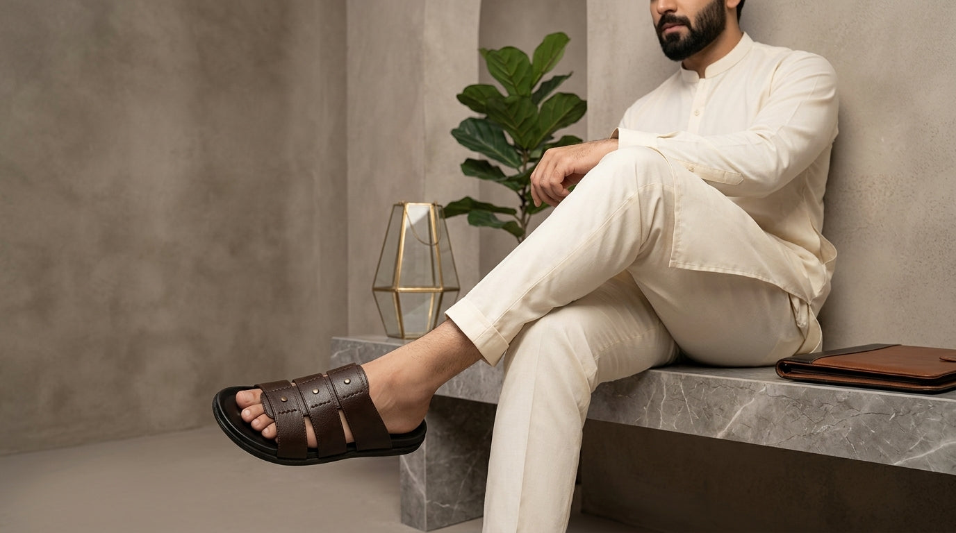 Signature Monarch Leather Slide